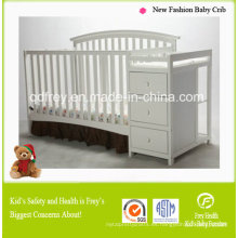 diseño de moda Solid Pine Wood cuna / cama